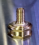 Solid Brass Hose Connector - 3/4" Female Garden Hose (GHT) x Hose Barb