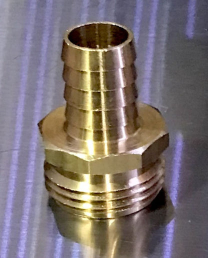 Solid Brass Hose Connector - 3/4" Male Garden Hose (GHT) x Hose Barb